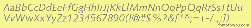 SyntaxLtItalic Font – Gray Fonts on Yellow Background