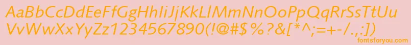 SyntaxLtItalic Font – Orange Fonts on Pink Background