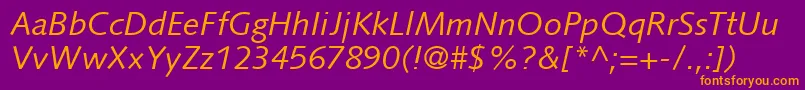 SyntaxLtItalic Font – Orange Fonts on Purple Background