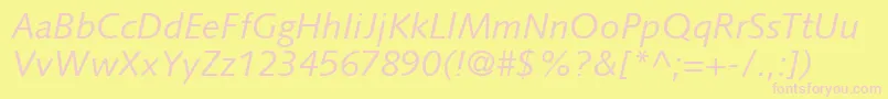 SyntaxLtItalic Font – Pink Fonts on Yellow Background
