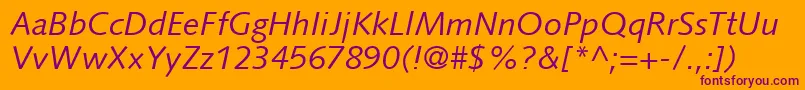 SyntaxLtItalic Font – Purple Fonts on Orange Background