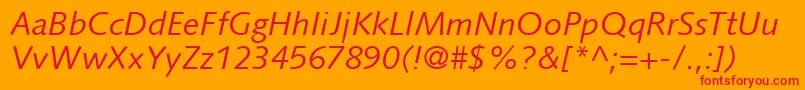 SyntaxLtItalic Font – Red Fonts on Orange Background