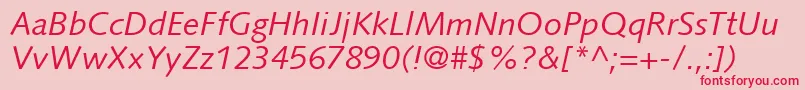 SyntaxLtItalic Font – Red Fonts on Pink Background