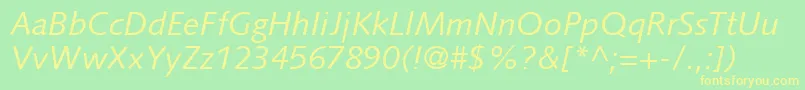 SyntaxLtItalic Font – Yellow Fonts on Green Background