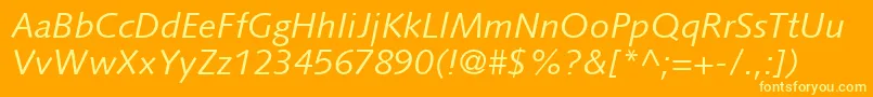 SyntaxLtItalic Font – Yellow Fonts on Orange Background