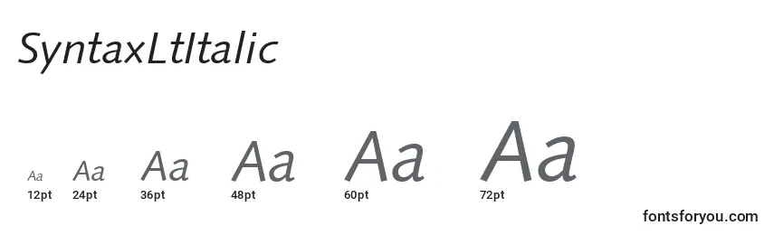 Größen der Schriftart SyntaxLtItalic