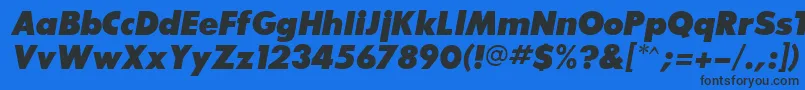 BouganBlackSsiExtraBoldItalic Font – Black Fonts on Blue Background