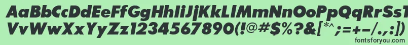 フォントBouganBlackSsiExtraBoldItalic – 緑の背景に黒い文字