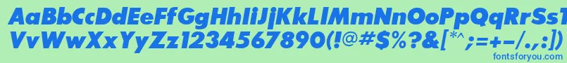 フォントBouganBlackSsiExtraBoldItalic – 青い文字は緑の背景です。