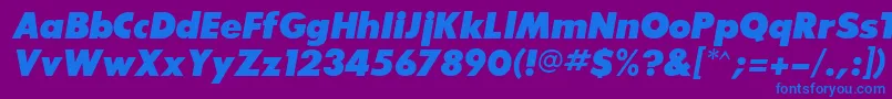 フォントBouganBlackSsiExtraBoldItalic – 紫色の背景に青い文字