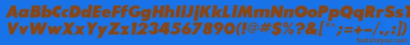 BouganBlackSsiExtraBoldItalic Font – Brown Fonts on Blue Background