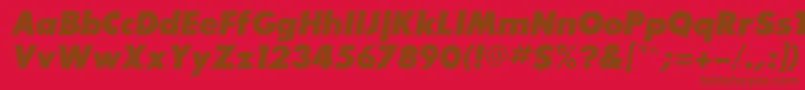 BouganBlackSsiExtraBoldItalic-Schriftart – Braune Schriften auf rotem Hintergrund