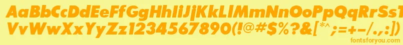 BouganBlackSsiExtraBoldItalic Font – Orange Fonts on Yellow Background