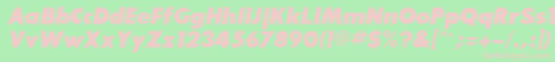 BouganBlackSsiExtraBoldItalic Font – Pink Fonts on Green Background