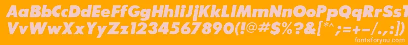 BouganBlackSsiExtraBoldItalic Font – Pink Fonts on Orange Background