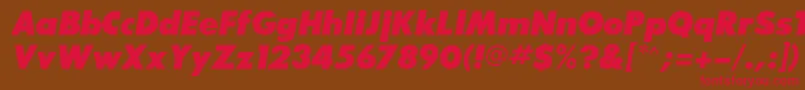 BouganBlackSsiExtraBoldItalic-Schriftart – Rote Schriften auf braunem Hintergrund