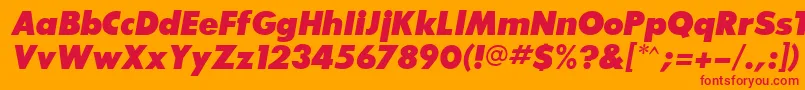 フォントBouganBlackSsiExtraBoldItalic – オレンジの背景に赤い文字