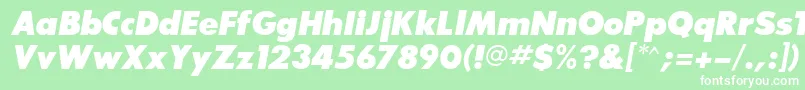 Шрифт BouganBlackSsiExtraBoldItalic – белые шрифты на зелёном фоне