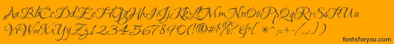 Ruthie-Schriftart – Schwarze Schriften auf orangefarbenem Hintergrund