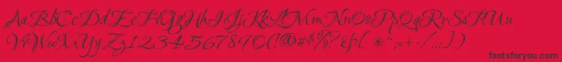 Ruthie Font – Black Fonts on Red Background