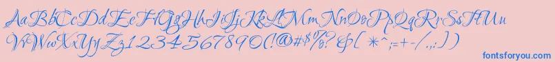 Ruthie Font – Blue Fonts on Pink Background