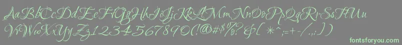 Ruthie Font – Green Fonts on Gray Background