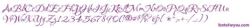 Ruthie Font – Purple Fonts on White Background