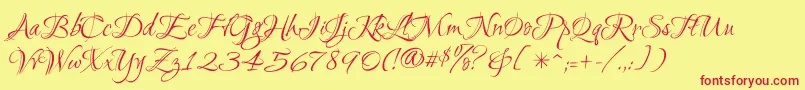 Ruthie Font – Red Fonts on Yellow Background