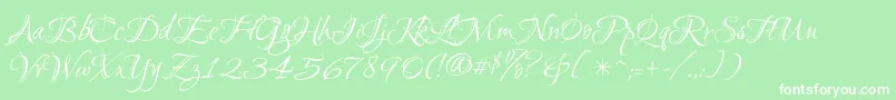 Ruthie Font – White Fonts on Green Background