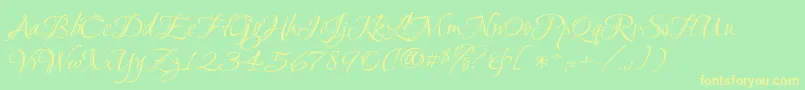 Ruthie Font – Yellow Fonts on Green Background