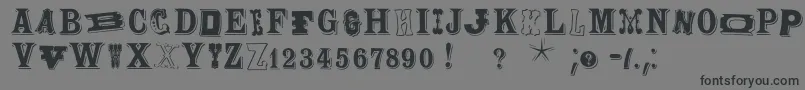 Woodtypesmk-Schriftart – Schwarze Schriften auf grauem Hintergrund