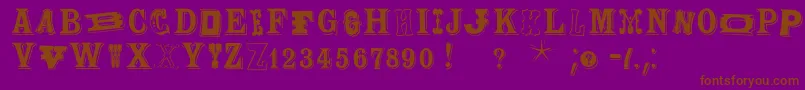 Woodtypesmk-fontti – ruskeat fontit violetilla taustalla