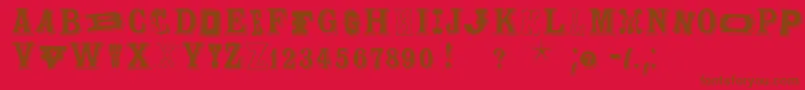 Woodtypesmk Font – Brown Fonts on Red Background