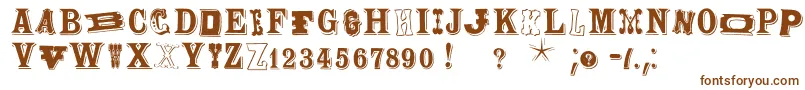 Woodtypesmk Font – Brown Fonts on White Background