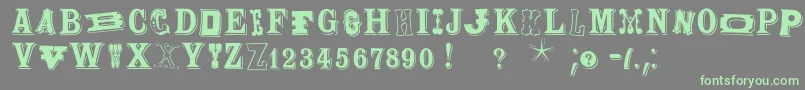 Woodtypesmk Font – Green Fonts on Gray Background