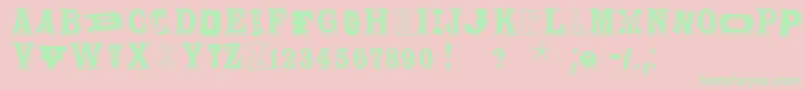 Woodtypesmk Font – Green Fonts on Pink Background