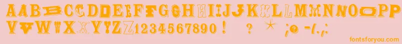 Woodtypesmk Font – Orange Fonts on Pink Background