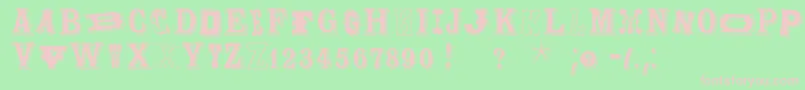 Woodtypesmk Font – Pink Fonts on Green Background