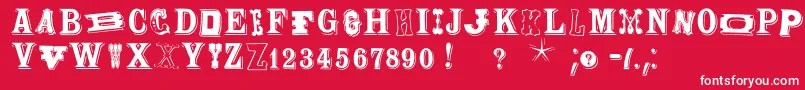 フォントWoodtypesmk – 赤い背景に白い文字