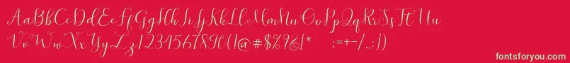 SymphonyScript Font – Green Fonts on Red Background