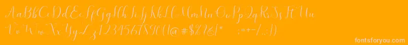 Fonte SymphonyScript – fontes rosa em um fundo laranja