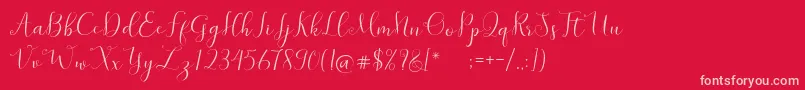 SymphonyScript Font – Pink Fonts on Red Background
