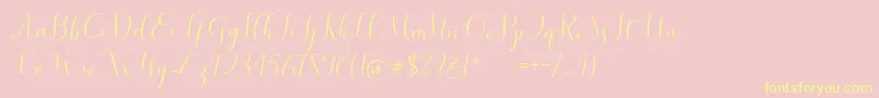 SymphonyScript-Schriftart – Gelbe Schriften auf rosa Hintergrund
