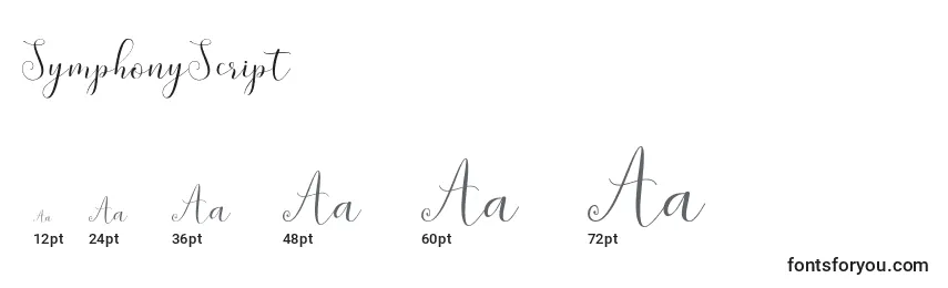 SymphonyScript Font Sizes
