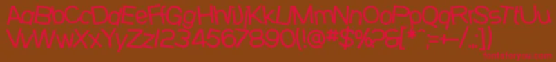 SfBeavertonMedium-Schriftart – Rote Schriften auf braunem Hintergrund