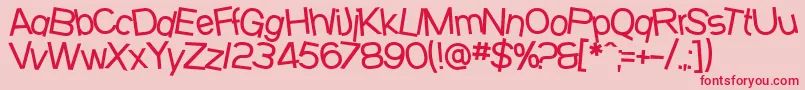 Fonte SfBeavertonMedium – fontes vermelhas em um fundo rosa