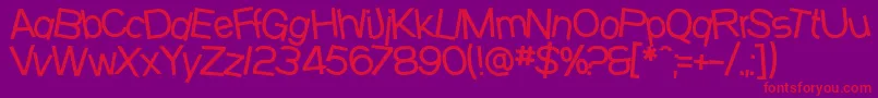 Czcionka SfBeavertonMedium – czerwone czcionki na fioletowym tle