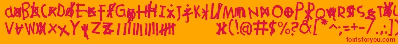 フォントAlexiell – オレンジの背景に赤い文字