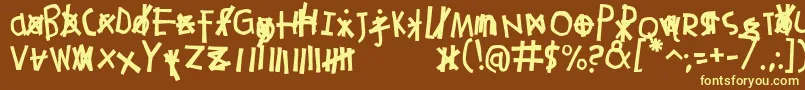 フォントAlexiell – 黄色のフォント、茶色の背景