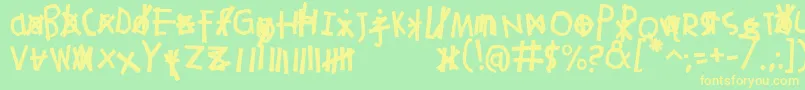 Alexiell Font – Yellow Fonts on Green Background